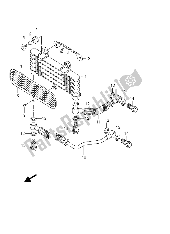 All parts for the Oil Cooler of the Suzuki DL 650 V Strom 2006