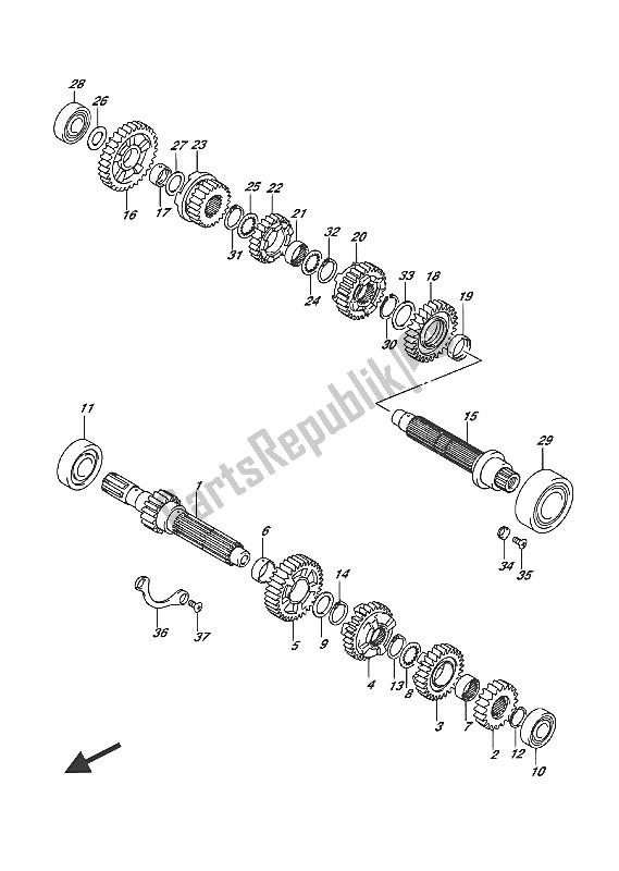 All parts for the Transmission of the Suzuki VL 1500 BT Intruder 2016