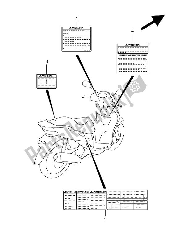 All parts for the Label (p2) of the Suzuki UX 125 Sixteen 2011