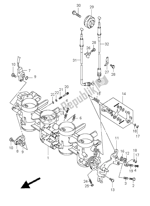 Toutes les pièces pour le Corps De Papillon du Suzuki GSX R 1000 2003