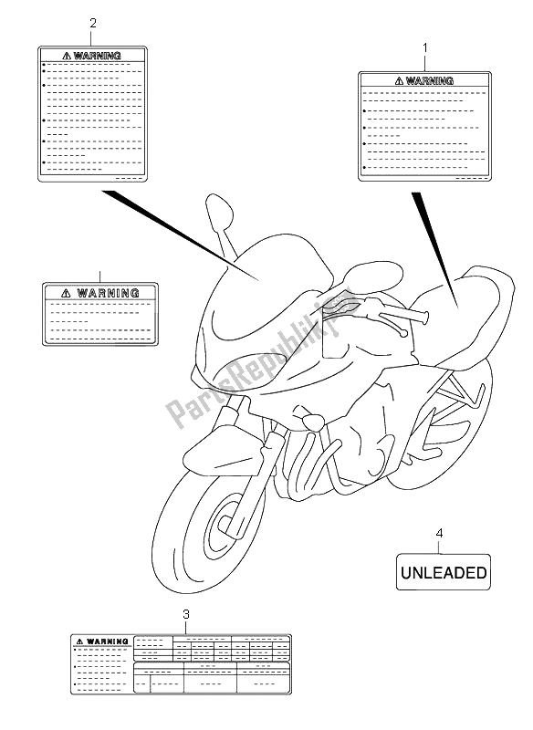 All parts for the Label of the Suzuki GSF 600 NSZ Bandit 2004