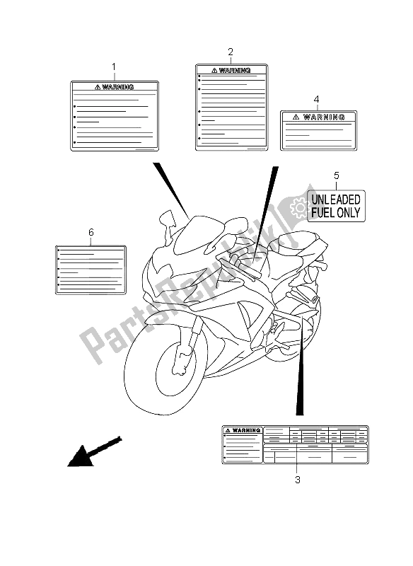 Todas las partes para Etiqueta de Suzuki GSX R 750 2009