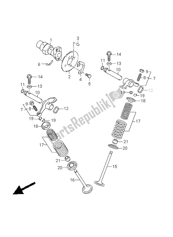 Toutes les pièces pour le Arbre à Cames Et Soupape du Suzuki DR Z 125 SW LW 2009