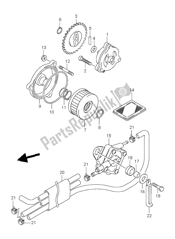 Tutte le parti per il Pompa Dell'olio E Pompa Del Carburante del Suzuki VL 250 Intruder 2000