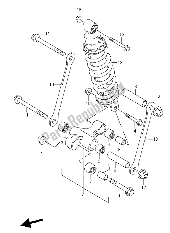 All parts for the Rear Cushion Lever of the Suzuki RF 600R 1995