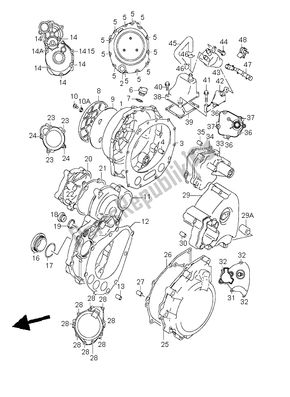 Wszystkie części do Pokrywa Skrzyni Korbowej Suzuki GSX 1300R Hayabusa 1999