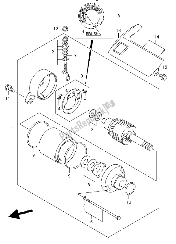 Toutes les pièces pour le Demarreur du Suzuki LT F 250 Ozark 2003