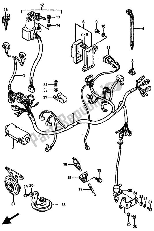 Toutes les pièces pour le Faisceau De Câblage du Suzuki GSX R 750 1985