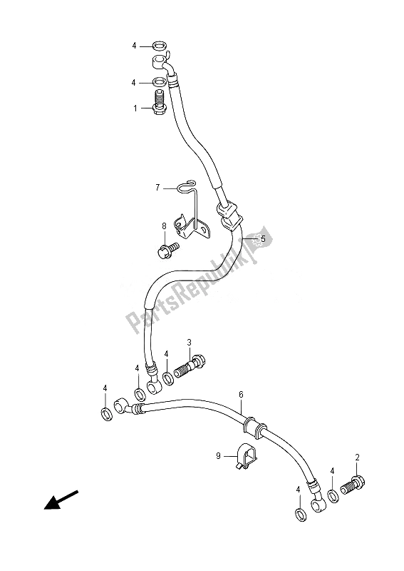 All parts for the Front Brake Hose of the Suzuki GSX R 1000 2014