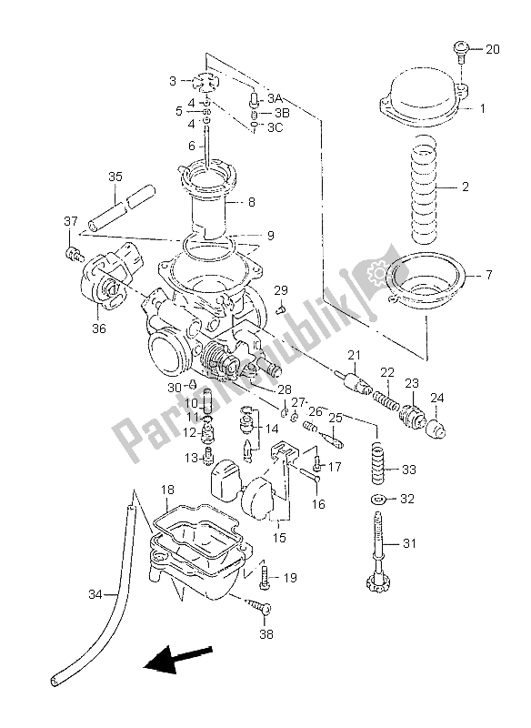 Tutte le parti per il Carburatore del Suzuki GZ 125 Marauder 1998