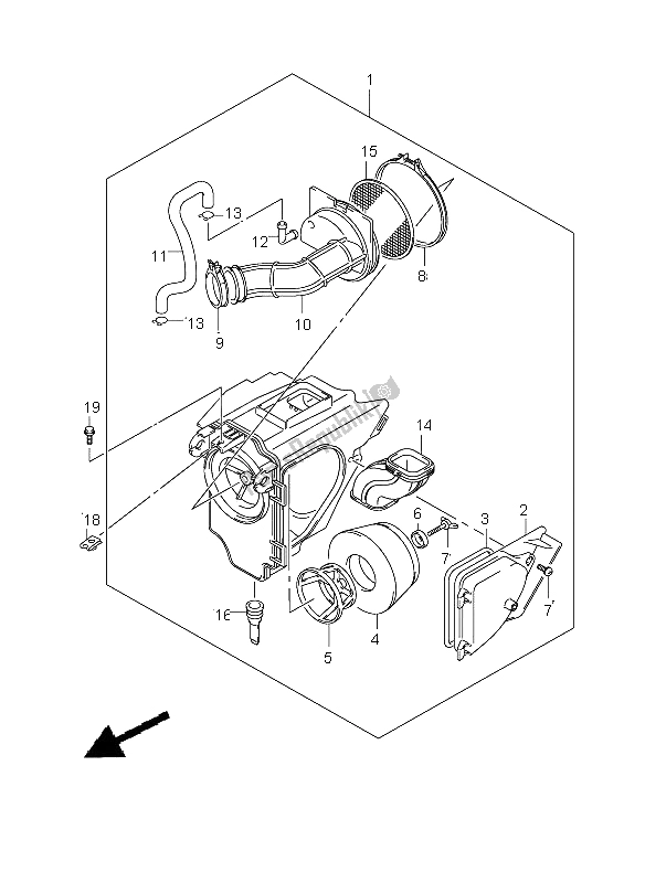Alle onderdelen voor de Luchtfilter van de Suzuki DR Z 125 SW LW 2006