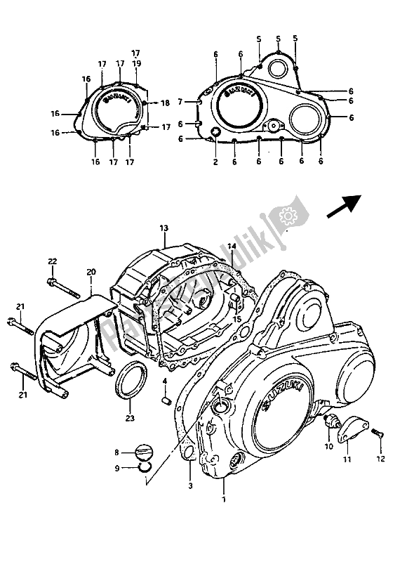 Tutte le parti per il Coperchio Del Carter del Suzuki GV 1400 Gdgcgt 1986