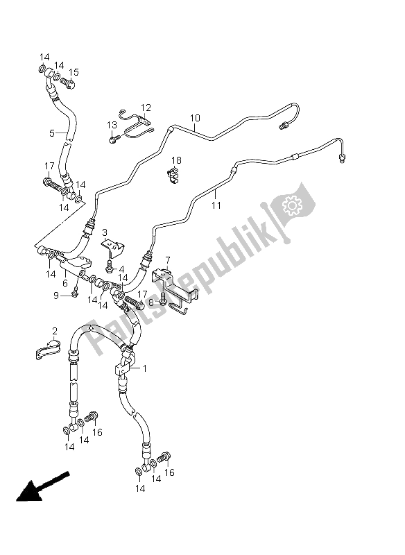 All parts for the Front Brake Hose (dl650a E24) of the Suzuki DL 650A V Strom 2011