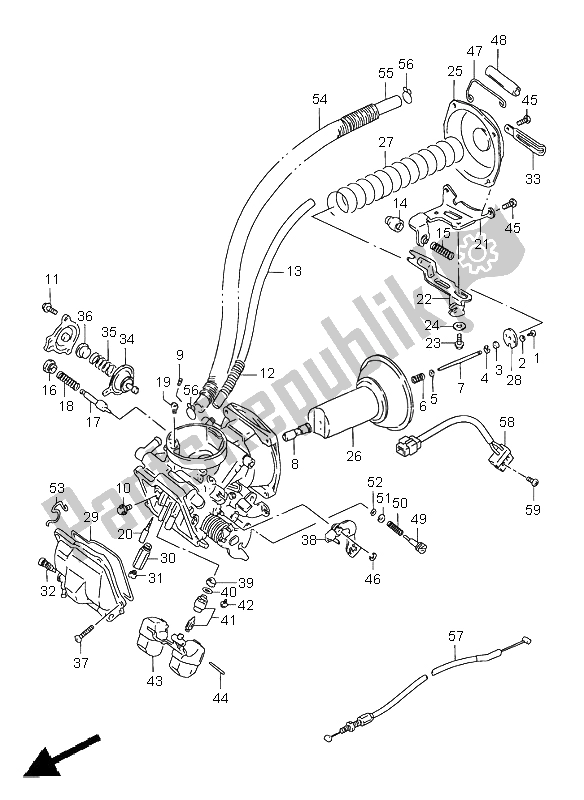 Toutes les pièces pour le Carburateur (avant) du Suzuki VS 1400 Intruder 1997