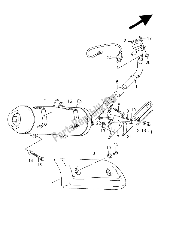 All parts for the Muffler of the Suzuki UX 125 Sixteen 2011