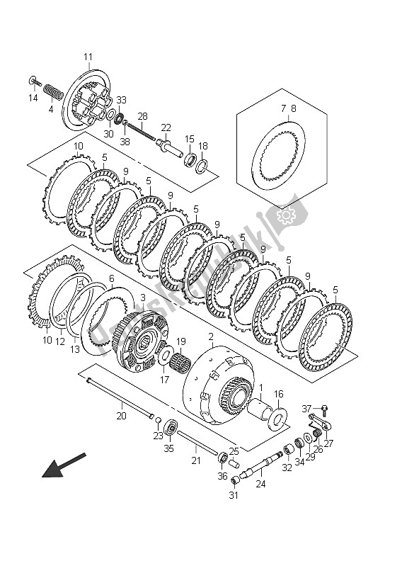 Alle onderdelen voor de Koppeling van de Suzuki C 1800R VLR 1800 Intruder 2011