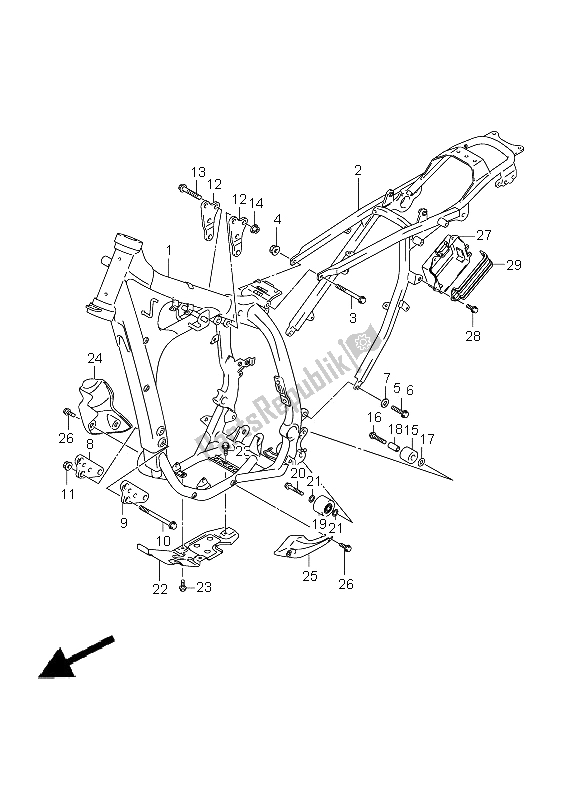 Wszystkie części do Rama Suzuki DR Z 400S 2006