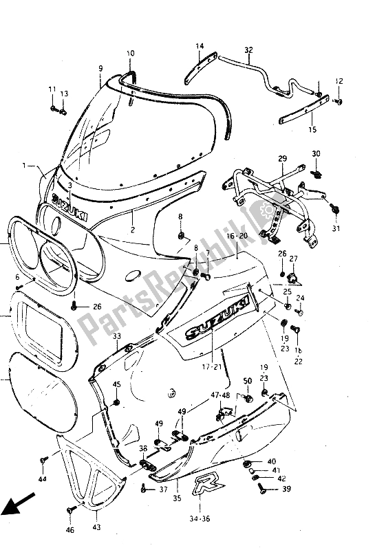 Todas las partes para Cubierta de Suzuki GSX R 750R 1986