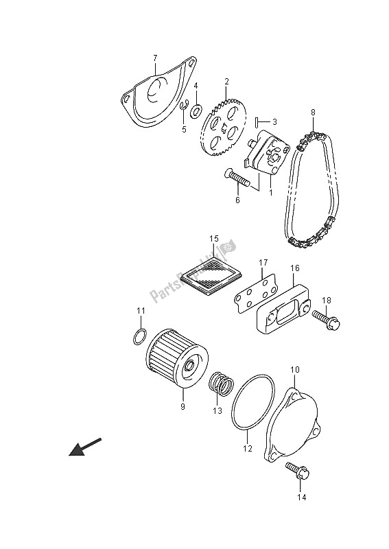 All parts for the Oil Pump of the Suzuki LT Z 90 Quadsport 2016