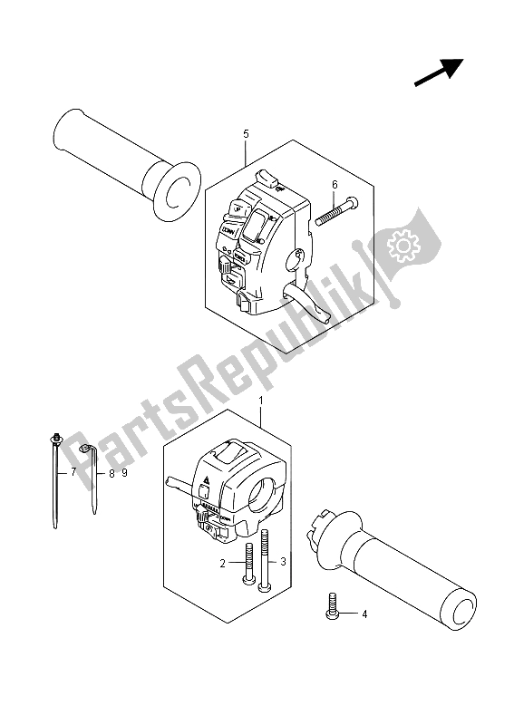 All parts for the Handle Switch (an650) of the Suzuki AN 650Z Burgman Executive 2015