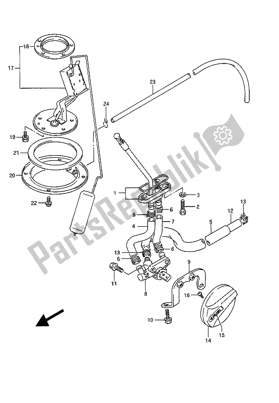 Alle onderdelen voor de Brandstofkraan van de Suzuki GSX 1100G 1992 Alle onderdelen voor de Brandstofkraan van de Suzuki GSX 1100G 1992
