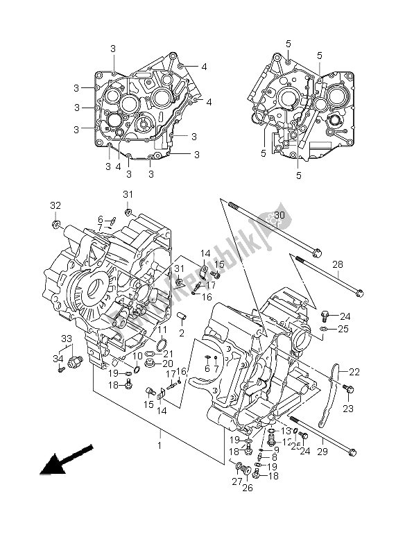 Todas las partes para Caja Del Cigüeñal de Suzuki SFV 650A Gladius 2009