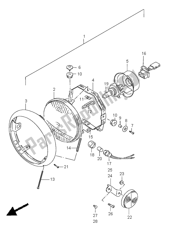 Tutte le parti per il Faro del Suzuki LS 650 Savage 2001