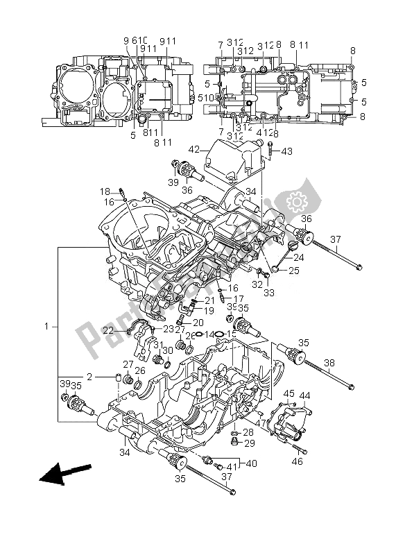 All parts for the Crankcase of the Suzuki VZR 1800 Rnzr M Intruder 2010