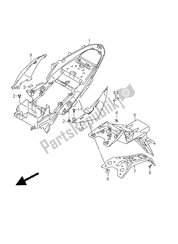 Tutte le parti per il Parafango Posteriore (gsr750 E21) del Suzuki GSR 750 2011