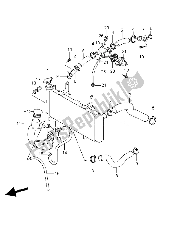 All parts for the Radiator Hose of the Suzuki DL 1000 V Strom 2007