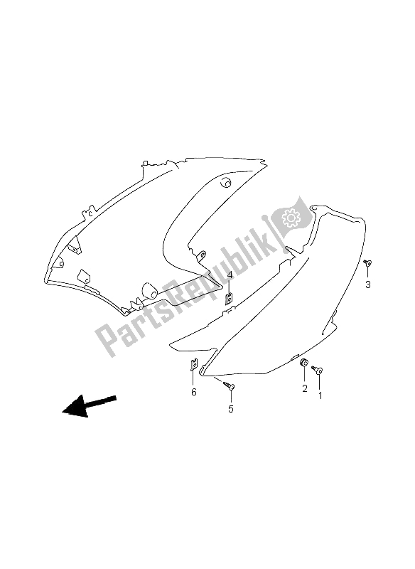 Todas las partes para Piezas De Instalación De Capota Lateral de Suzuki DL 650A V Strom 2008