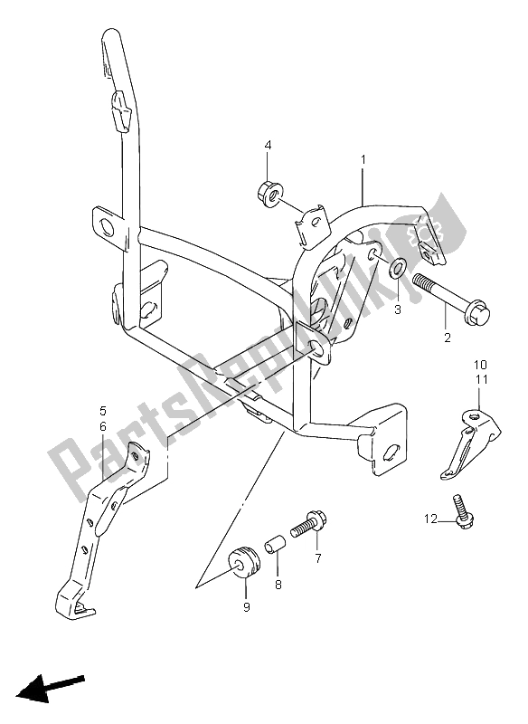 All parts for the Cowling Brace (gsf600s-su) of the Suzuki GSF 600 NS Bandit 1998