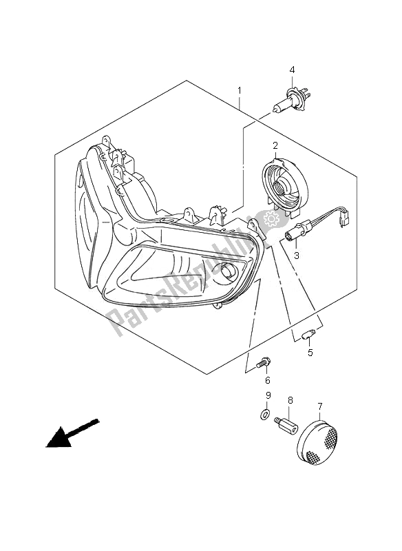 Todas las partes para Linterna Frontal (sv650s-sa E24) de Suzuki SV 650 Nsnasa 2007