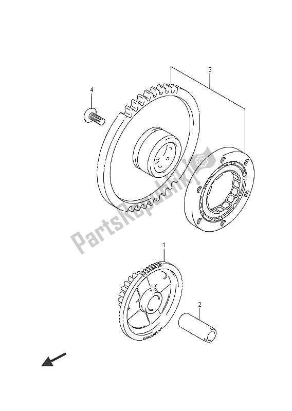 Alle onderdelen voor de Starterkoppeling van de Suzuki GSX 1250 FA 2016