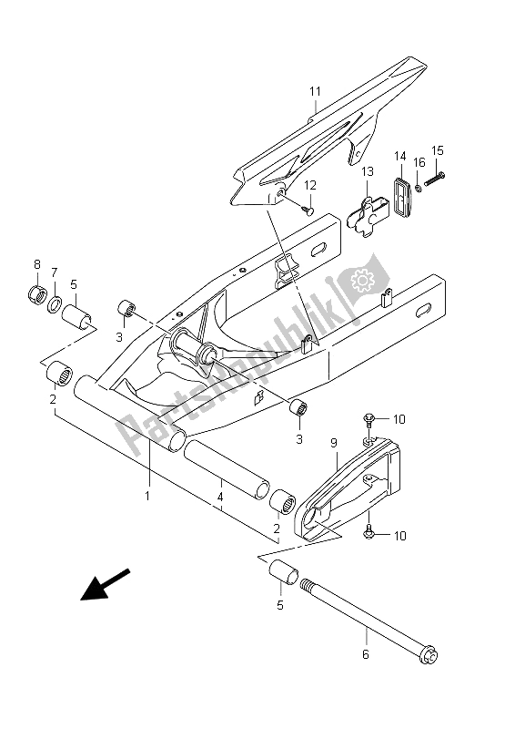 Tutte le parti per il Braccio Oscillante Posteriore del Suzuki GSX 650 FA 2012