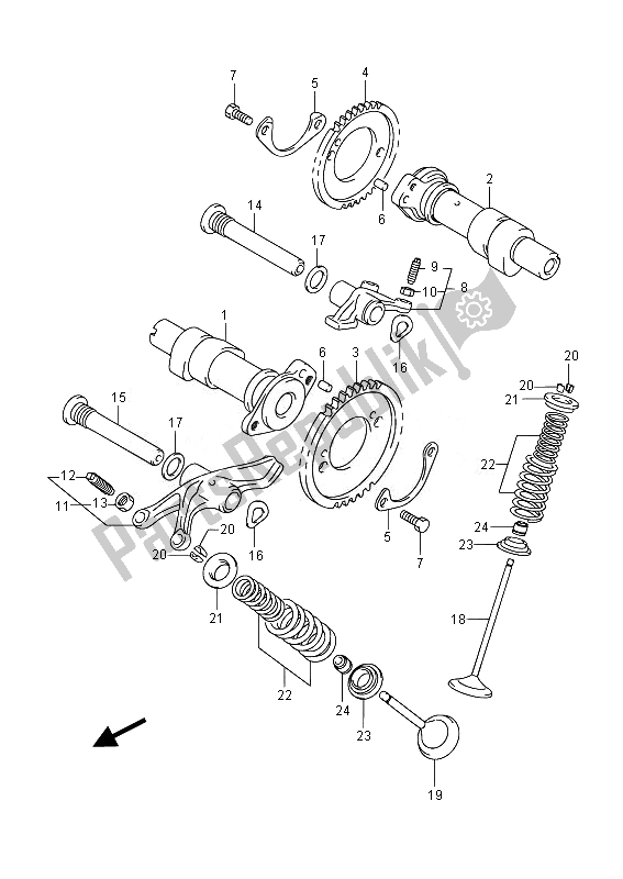 Alle onderdelen voor de Nokkenas En Klep van de Suzuki VL 800B Intruder 2014