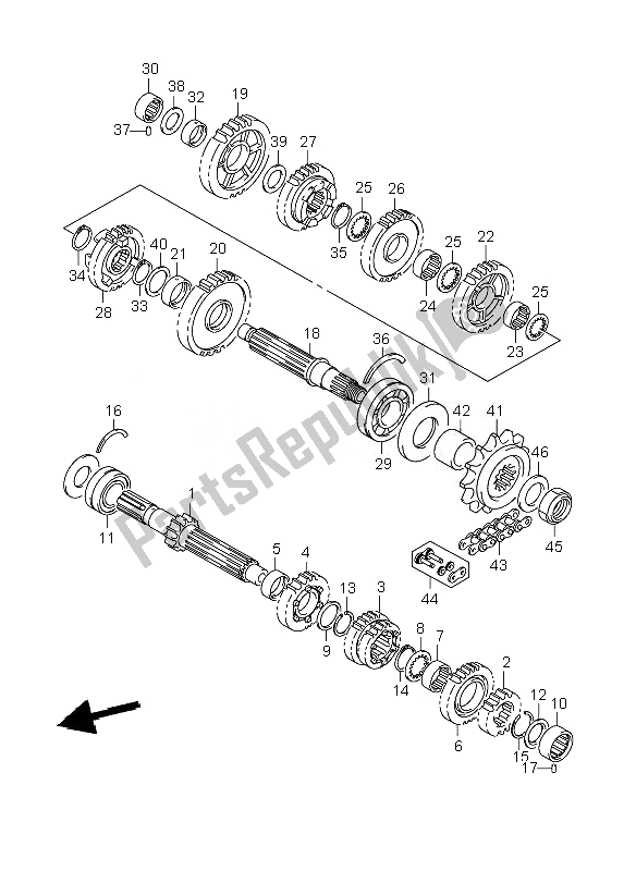 All parts for the Transmission of the Suzuki GSR 600A 2010