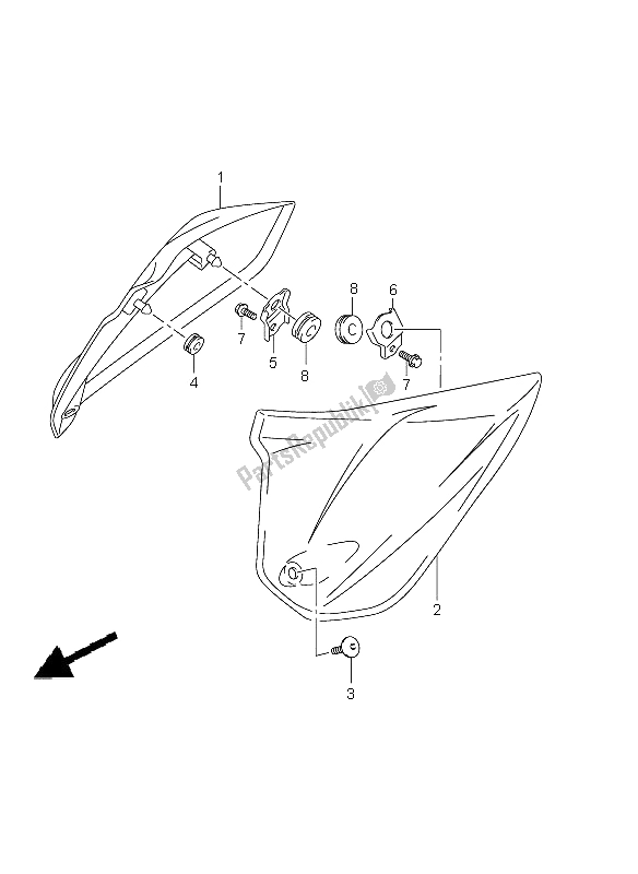 All parts for the Frame Head Cover of the Suzuki GSF 1250A Bandit 2011