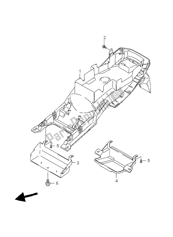 All parts for the Rear Fender of the Suzuki GSF 1250 Nsnasa Bandit 2008