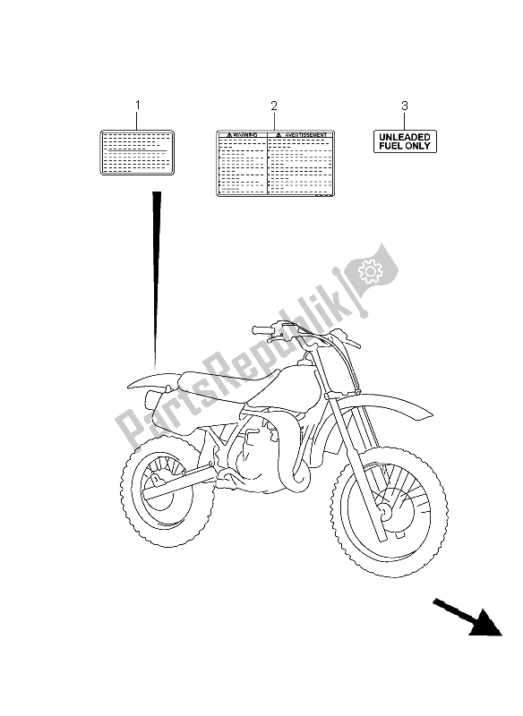 All parts for the Label of the Suzuki RM 85 SW LW 2008