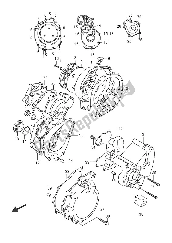 Todas las partes para Tapa Del Cárter de Suzuki GSX 1300 RA Hayabusa 2016