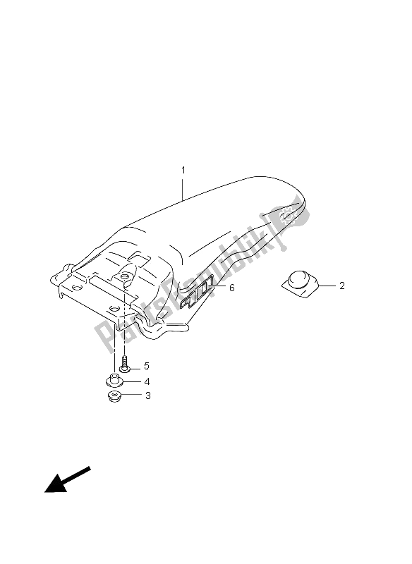 Tutte le parti per il Parafango Posteriore del Suzuki DR Z 70 2012