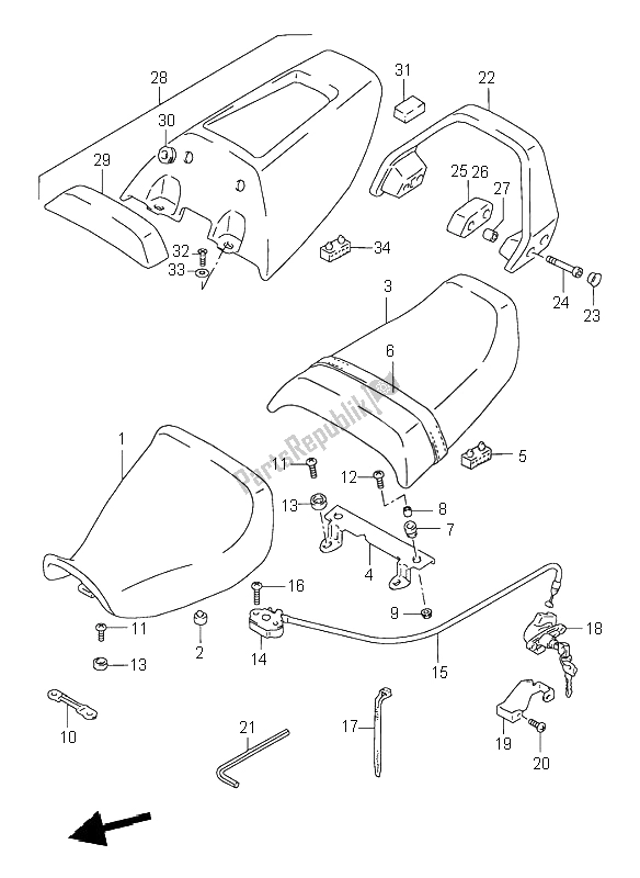 Todas las partes para Asiento de Suzuki GSX R 1100W 1997