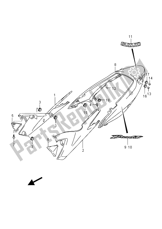 Alle onderdelen voor de Framedeksel (gsf650ua) van de Suzuki GSF 650 Sasa Bandit 2012