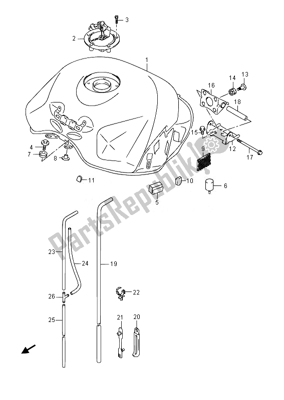 Todas las partes para Depósito De Combustible de Suzuki GSR 750A 2014