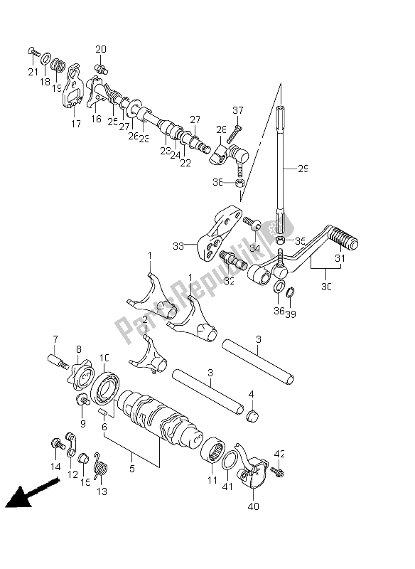 Toutes les pièces pour le Changement De Vitesse du Suzuki GSX R 600 2011