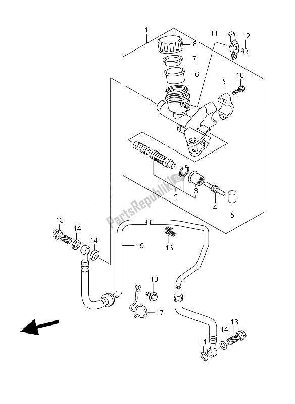 All parts for the Clutch Master Cylinder of the Suzuki GSX R 1000 2007