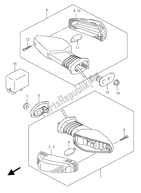 Tutte le parti per il Indicatore Di Direzione del Suzuki GSX R 600 2004