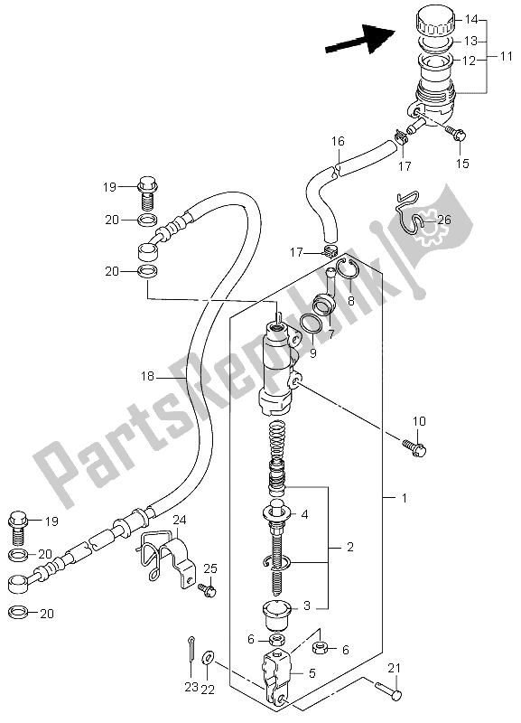 Wszystkie części do Tylny Cylinder G?ówny Suzuki LT Z 400 Quadsport 2006