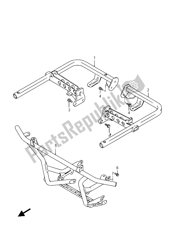 All parts for the Footrest of the Suzuki LT A 500 XPZ Kingquad AXI 4X4 2015